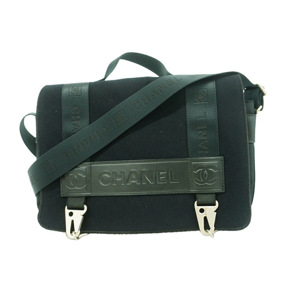 Chanel Sport Leather Felt Handbag, Black, 2-way Bag for Women, P3367940